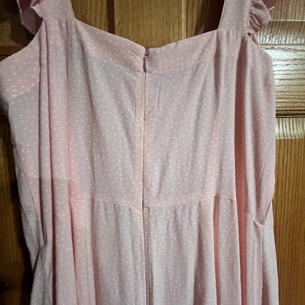 LOFT Pink Polka Dot Dress - Picture 7 of 8